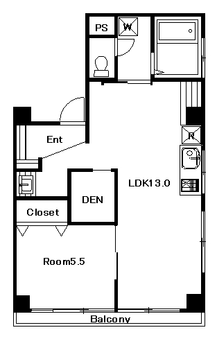 2DKを1LDKに変更し、室内に「Den」をつくりました｜長崎の賃貸･アパート経営支援はABC不動産
