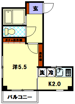 1K間取り図